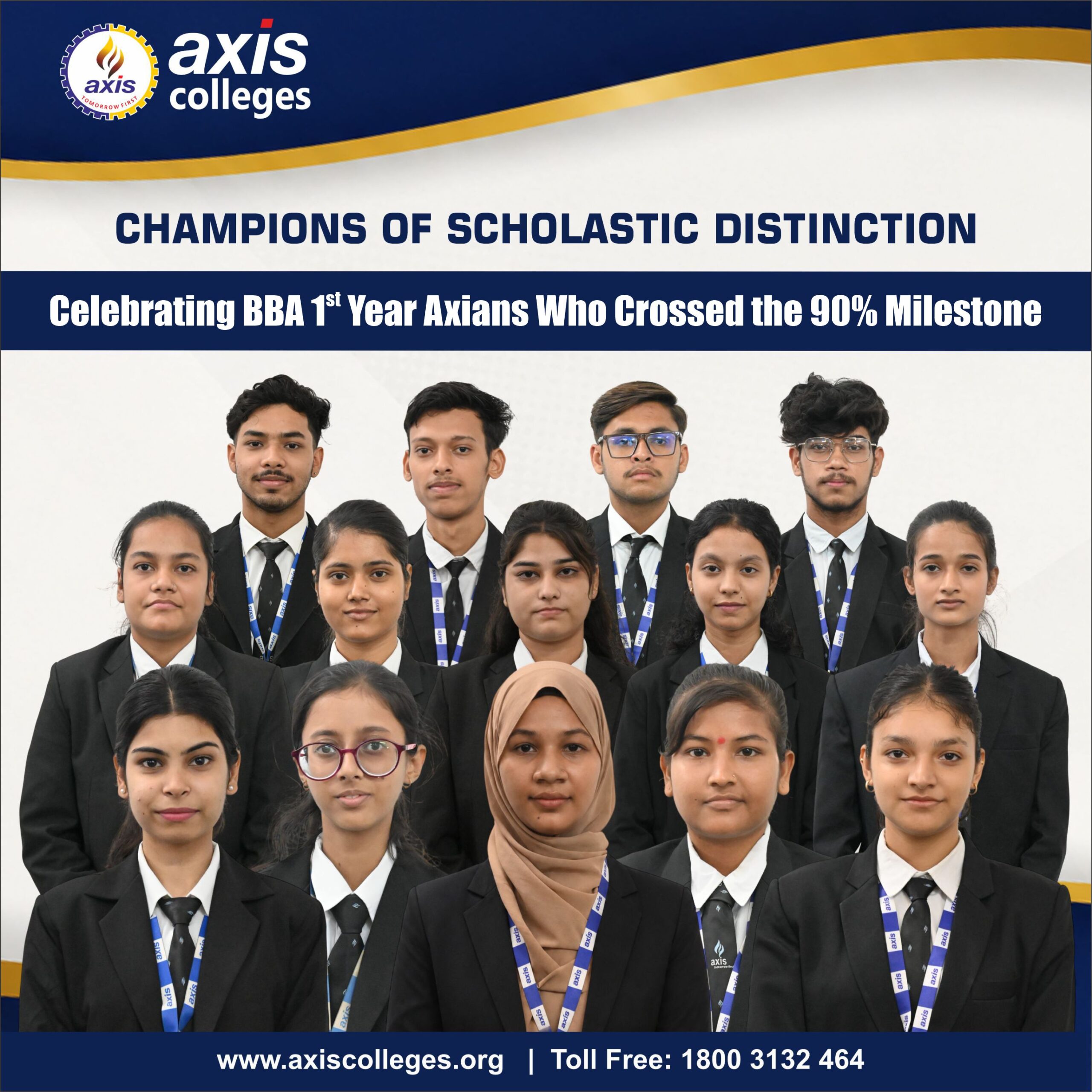 bba students who secured above 90% marks on university examination 2026