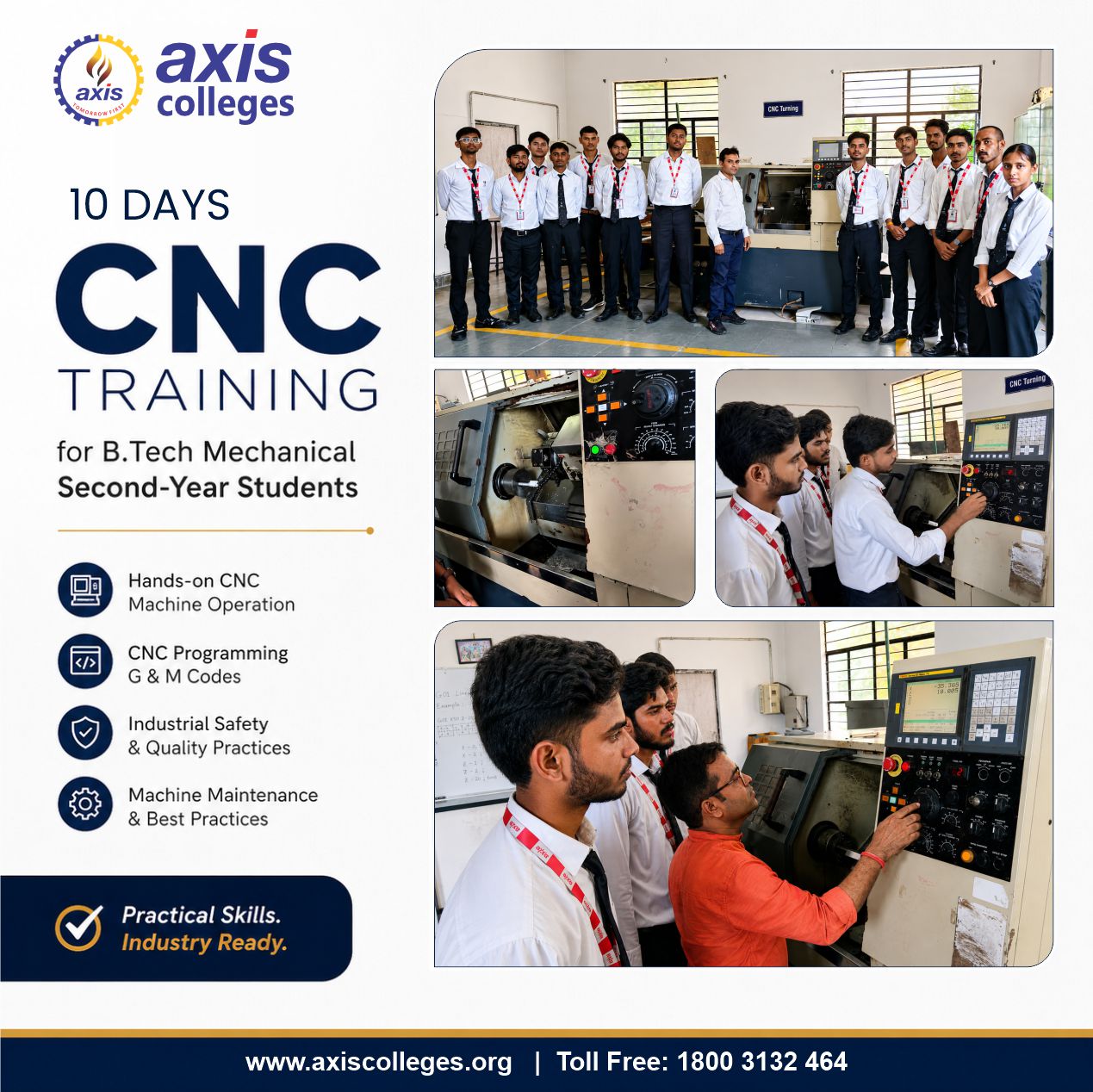 Mechanical Engineering Department Organizes 10-Days CNC Training Program for B.Tech Mechanical Second-Year Students